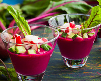 Gaspacho de betterave au vinaigre balsamique