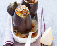 Aubergines farcies au reblochon et à l’agneau