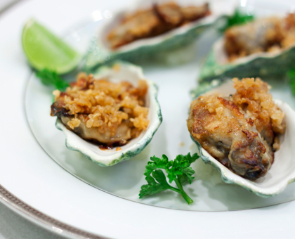 Huîtres au beurre d’échalote