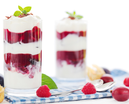 Verrine de litchis aux biscuits roses de Reims