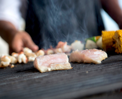 Bar flambé au cognac