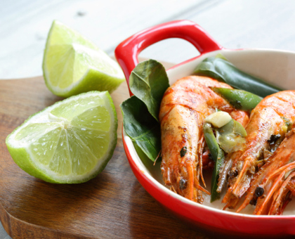 Poêlée crevettes et gingembre