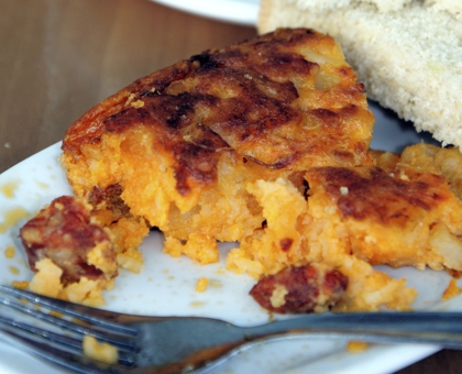 Tortilla de patatas aux chorizo