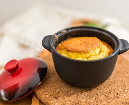 Soufflé aux miettes de crabe