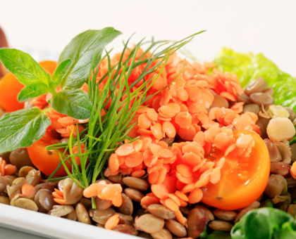 Salade de lentilles corail