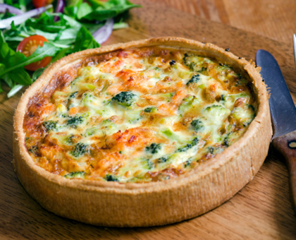 Quiche au brocoli et au saumon