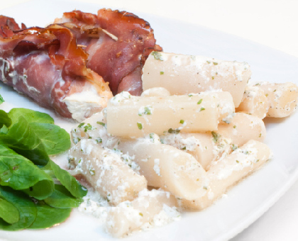 Salsifis à la crème et au jambon