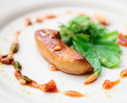 Foie gras poêlé aux fruits secs