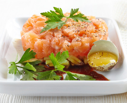 Tartare de saumon et pomme verte