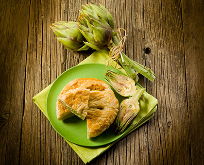 Feuilleté aux artichauts