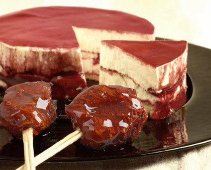 Cheesecake aux fraises et sa sucette de tomate séchée