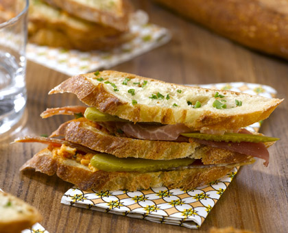 Recette Jambon/beurre façon millefeuille