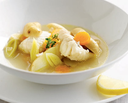 Pommes de terre et nage de lotte