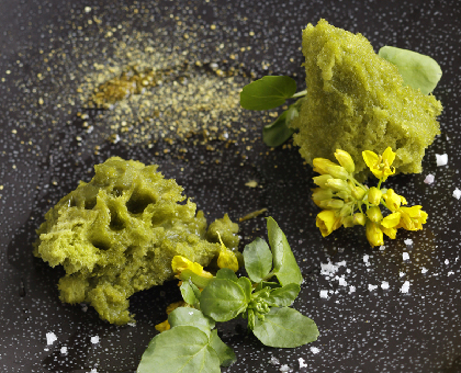 Gâteau éponge au cresson