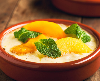 Riz au lait aux pêches