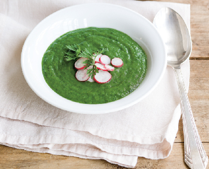 Soupe de fanes de radis