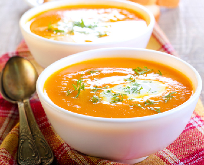 Soupe de carottes au cerfeuil