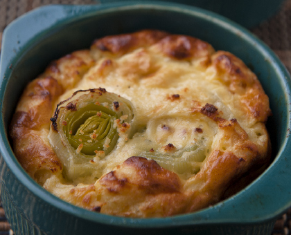 Petits soufflés aux poireaux