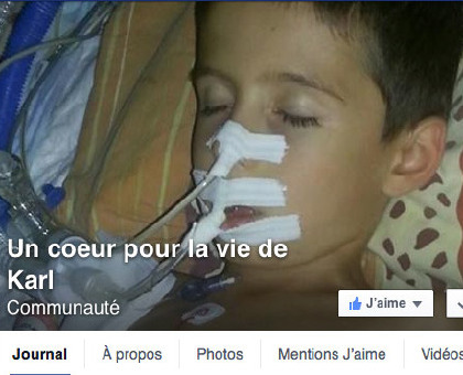 Un appel sur Facebook pour sauver Karl, 9 ans, en attente d'une transplantation cardiaque