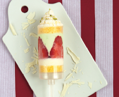 Push cakes façon fraisiers aux pistaches