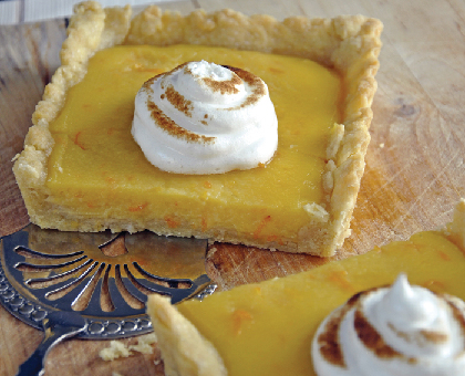 Tarte aux clémentines meringuée