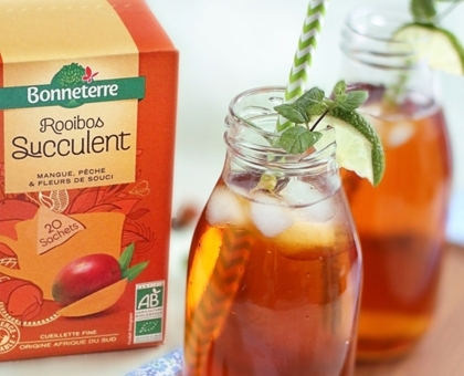 Thé Glacé rooibos succulent mange pêche