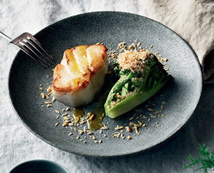 Skrei rôti au beurre, brocoli et noisettes