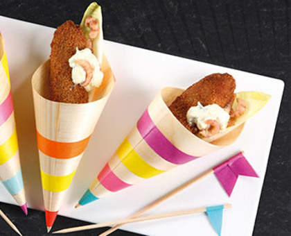 Croquettes d’endives et crevettes grises