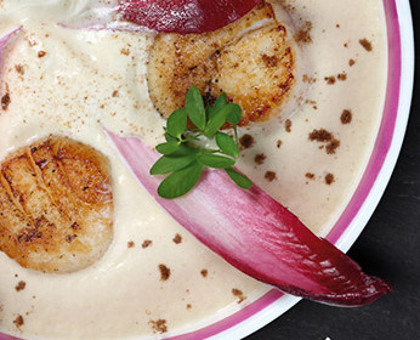 Saint-Jacques et espuma d’endives à la Charentaise