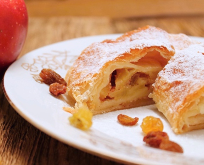 Strudel aux pommes, cranberries et noix
