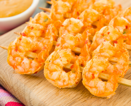 Crevettes en marinade à l'huile d'urucum