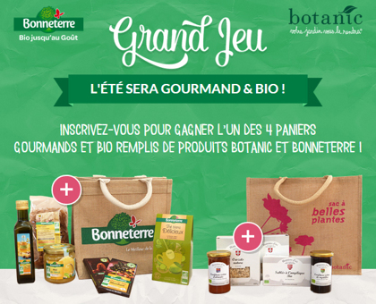 Grand jeu : 4 paniers remplis de produits gourmands et bio Botanic et Bonneterre à gagner !