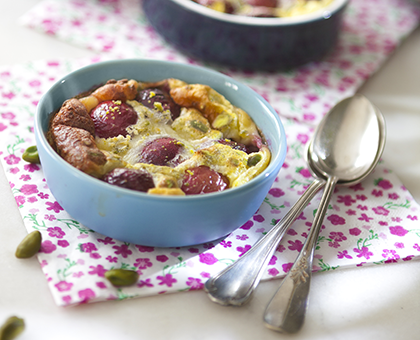 Clafoutis cerises-pistaches