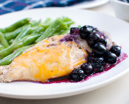 Cuisses de poulet sauce myrtille