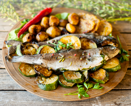 Truite farcie au cerfeuil en papillote