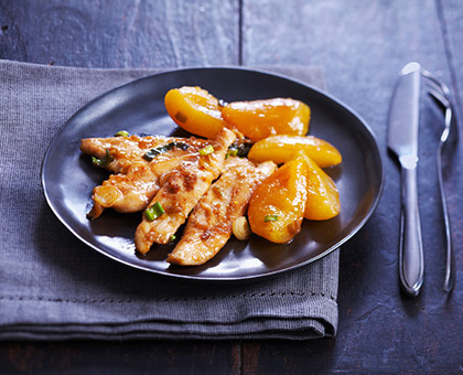 Aiguillettes de poulet aux abricots