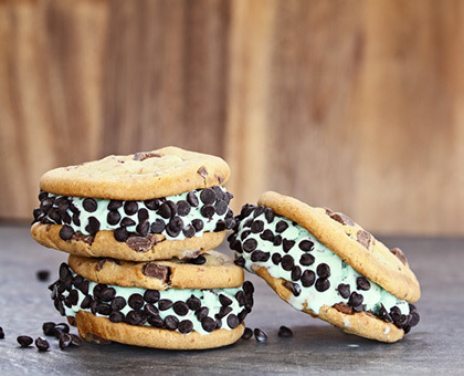 Sandwichs glacés menthe chocolat