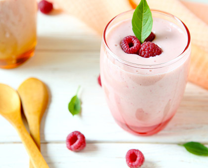 Milk shake à la framboise sans lactose