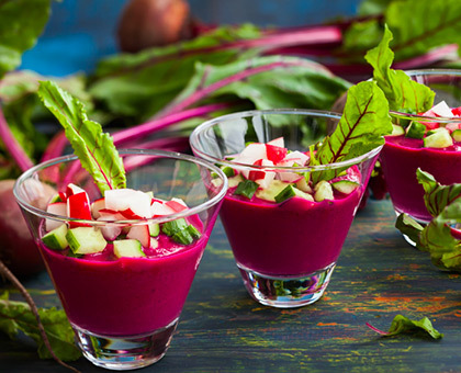 Gaspacho de betterave au vinaigre balsamique