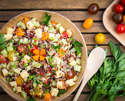 Salade de riz au gouda