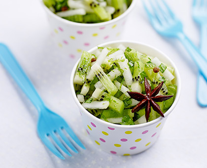 Salade de kiwis et poires à la menthe