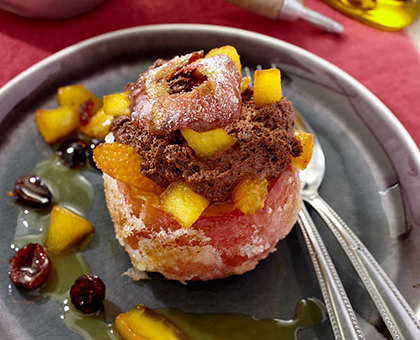 Pommes chocolat  et oranges confites