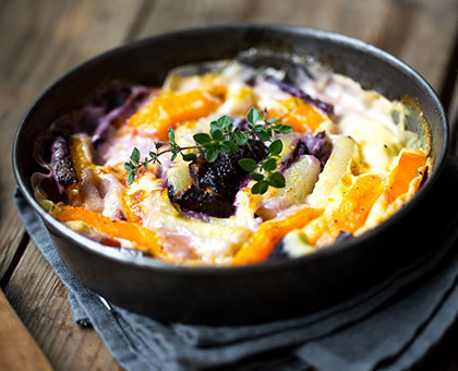 Gratin de légumes oubliés au fromage