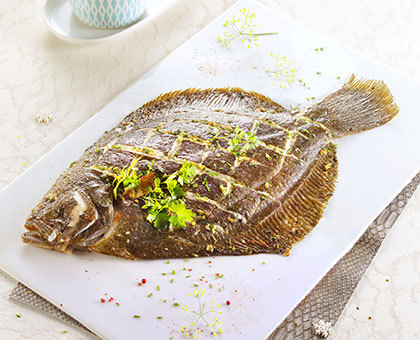 Barbue marinée à la citronnelle