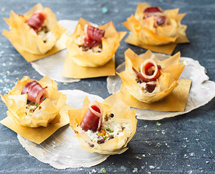 Petites corolles aux gésiers de canard confits Montfort