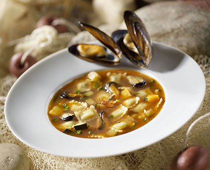 Soupe aux moules et aux ravioles