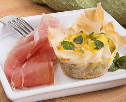 Quiche a la courgette, menthe et Jambon de Parme