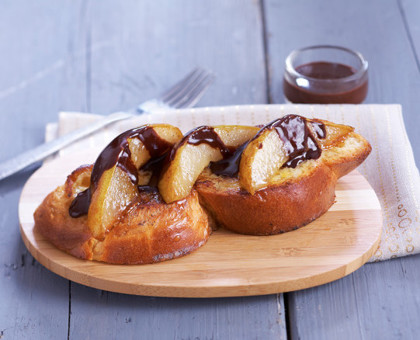 Brioche perdue aux poires et au chocolat