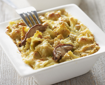 Gratin de ravioles aux cèpes