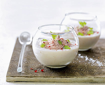 Capuccino de haricot coco foie gras et truffe